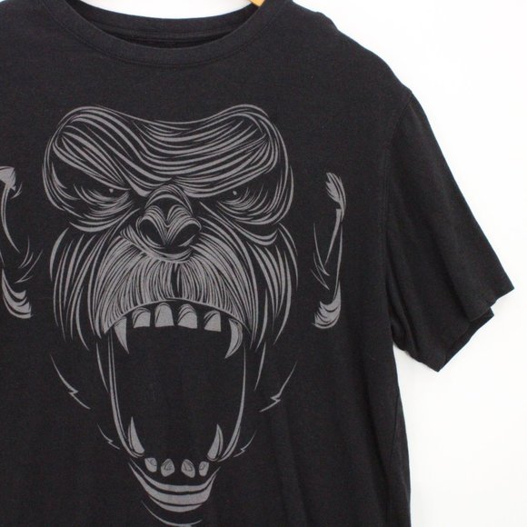 ONNIT Shirt Mens Black Short Sleeve Devil Gorilla Graphic Logo Medium M - Picture 2 of 9
